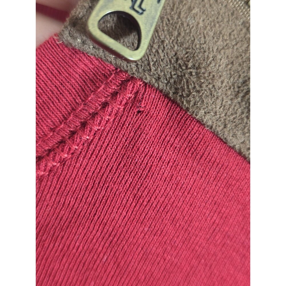 LRL Ralph Lauren Gorpcore Red Cotton Long Sleeve Elbow Patch Top Women's XL - Picture 5 of 8